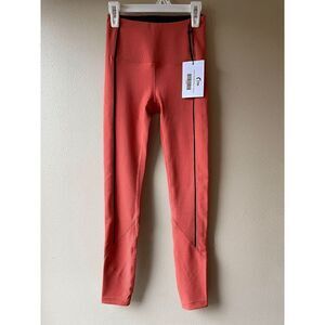 Zyia Active Burnt Orange Ribbed Premium 7/8 24" Legging Size 2